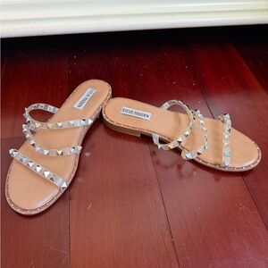 Steve Madden Brown Studded Sandals